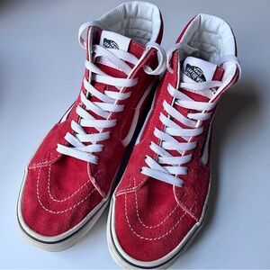 Vans Red Sk8-Hi Shoe, Racing Red & True White, Size 8 Women’s, 6.5 Men’s